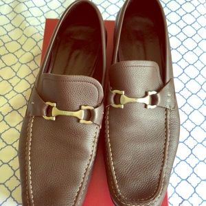 Salvatore Ferragamo mens brown loafers